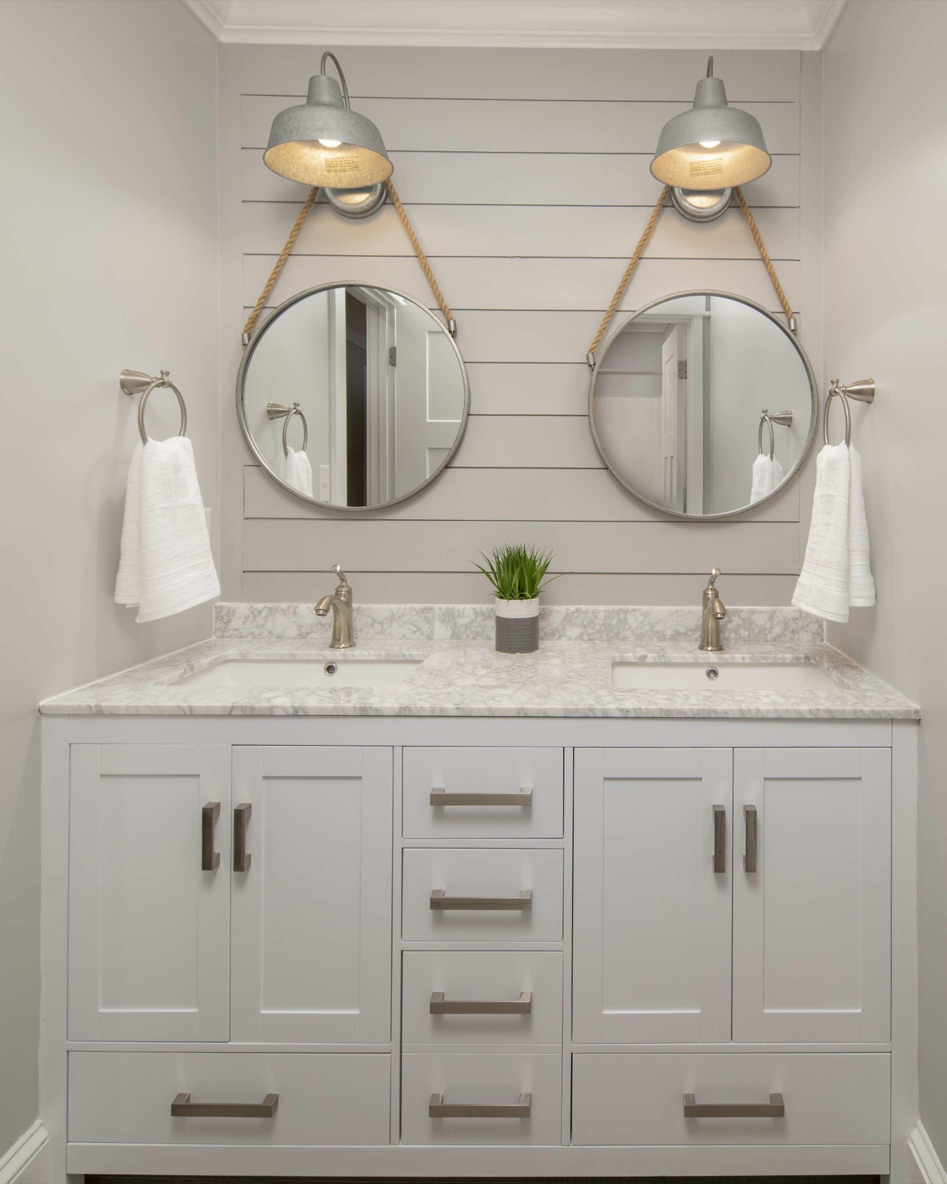 Double Vanity with Shiplap
